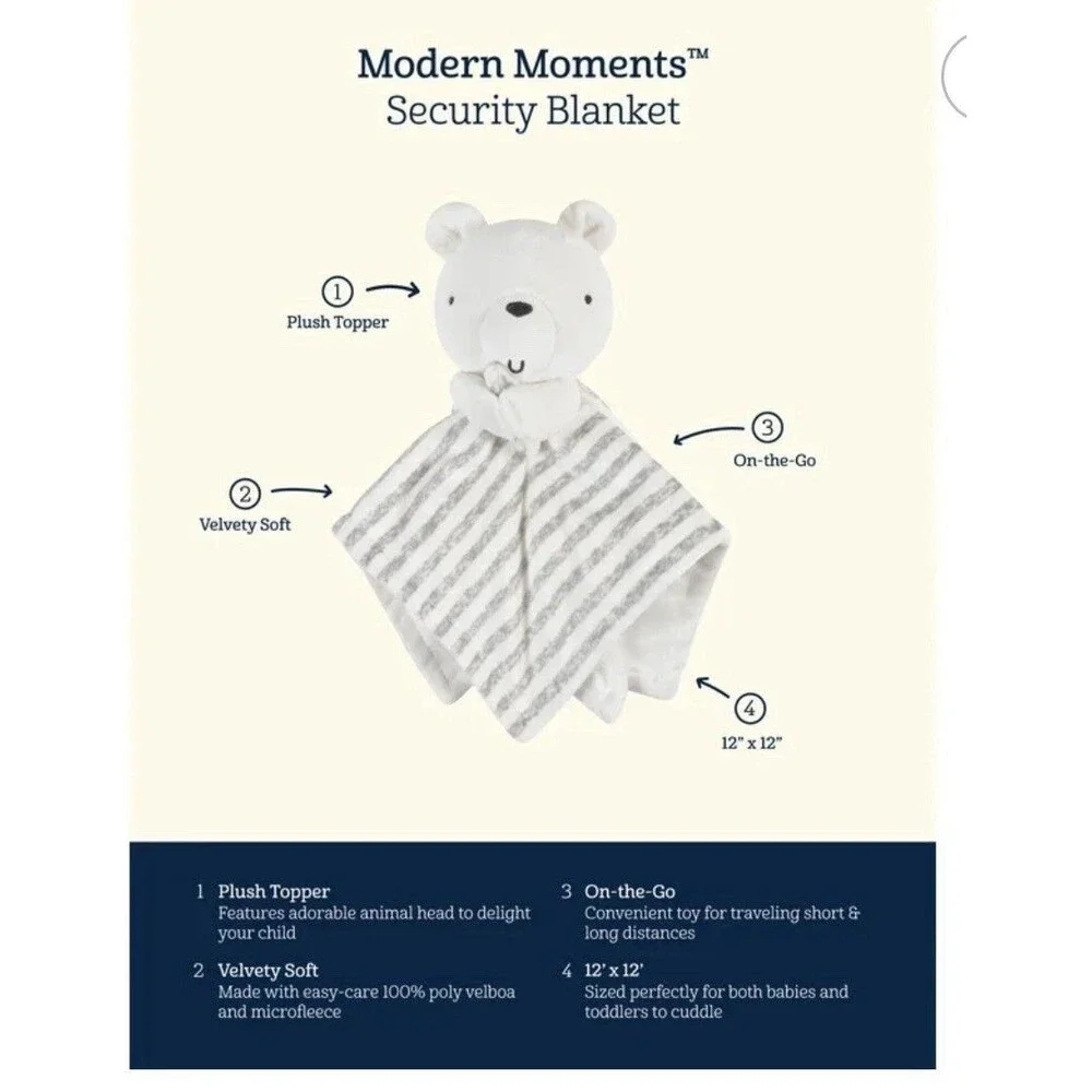 Modern Moments Gerber Raccoon Lovey Mushroom Fleece Blue Minkey Security Blanket